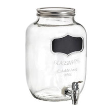 Dispensador Bebidas Vitrolero Vidrio 4l Etiqueta Negra Transparente