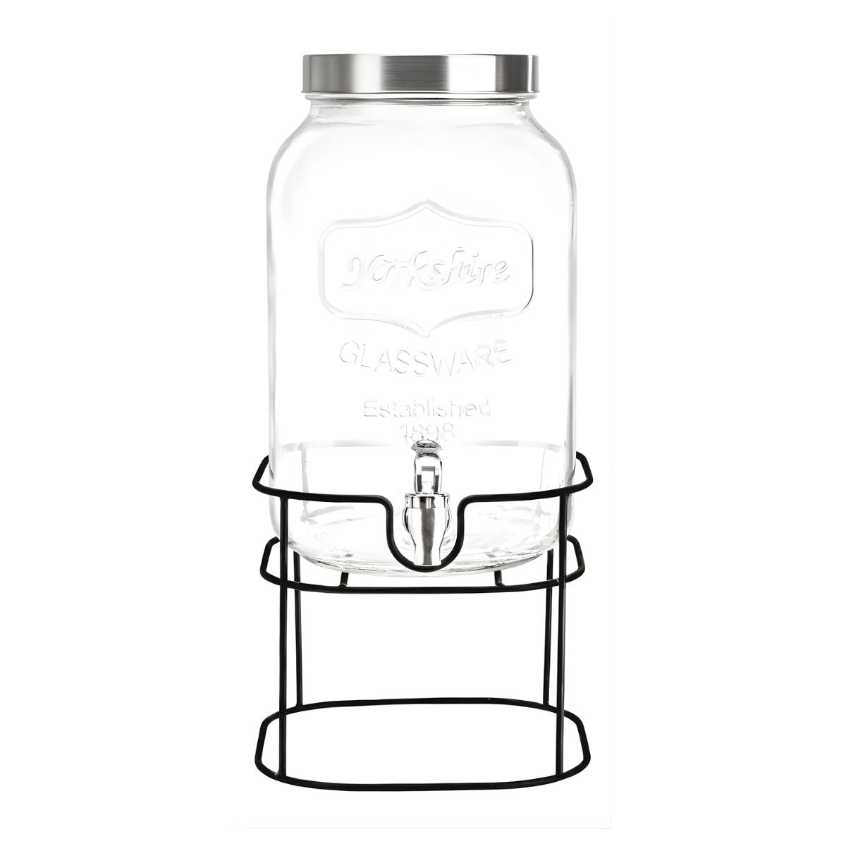 Dispensador Bebidas Con Base 5 Lt Vitrolero Vidrio Vintage Drink Lab