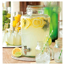 Dispensador Vitrolero De Vidrio Labrado Con Tapa De Clip 8l Color cristalino