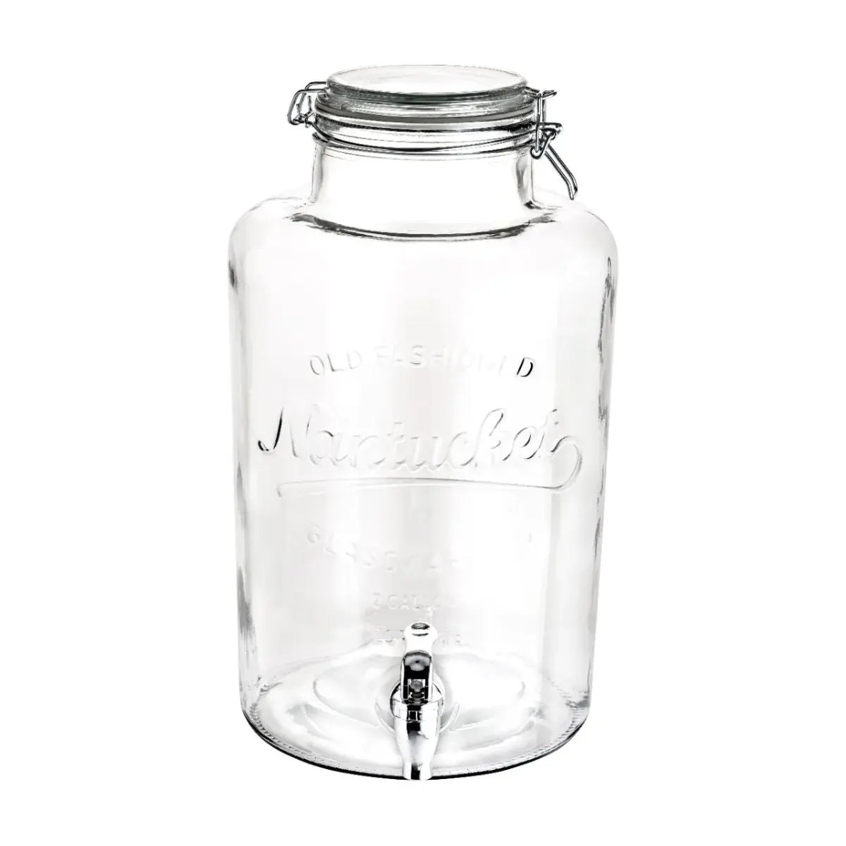 Dispensador Vitrolero De Vidrio Labrado Con Tapa De Clip 8l Color cristalino Vittori