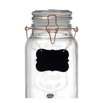 Dispensador De Agua Vidrio 3.5l Tapa De Clip Base De Metal