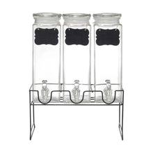 Dispensador De Bebidas Vidrio Tapa Hermética 2.5 Lts Set 3pz