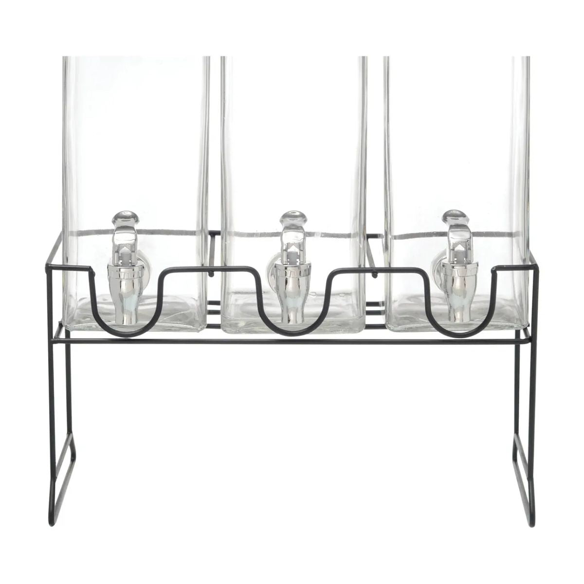 Dispensador De Bebidas Vidrio Tapa Hermética 2.5 Lts Set 3pz