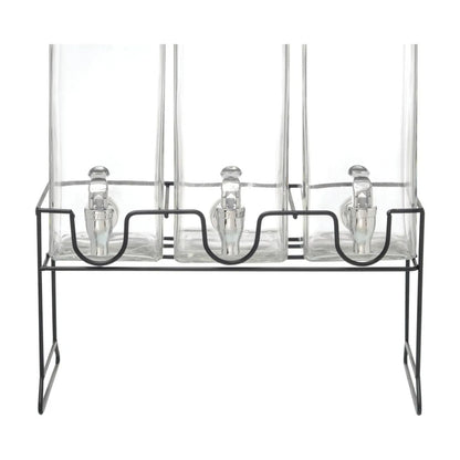 Dispensador De Bebidas Vidrio Tapa Hermética 2.5 Lts Set 3pz
