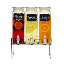 Dispensador De Bebidas Vidrio Tapa Hermética 2.5 Lts Set 3pz