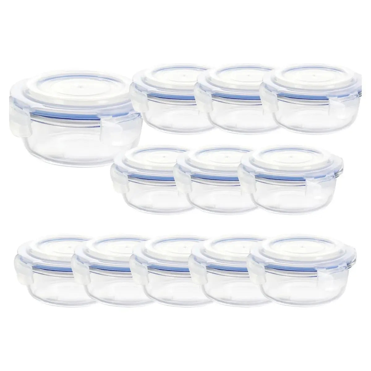 Caja 12 Hermético De Vidrio Redondo Grande 950 Ml - Vittori - vista trasera