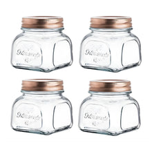 Set 4 Frascos Especieros Vintage Vidrio 280 Ml Tapa Rosca Transparente