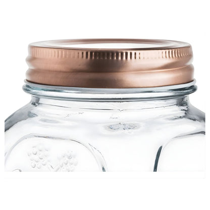 Set 4 Frascos Especieros Vintage Vidrio 280 Ml Tapa Rosca Transparente