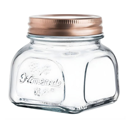 Set 4 Frascos Especieros Vintage Vidrio 280 Ml Tapa Rosca Transparente