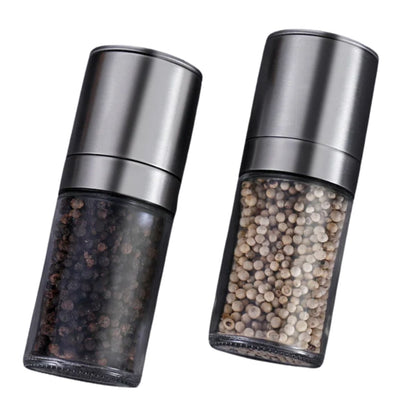 Pimientero Molino Pimienta Sal Acero Inoxidable Vidrio 2 Pzs