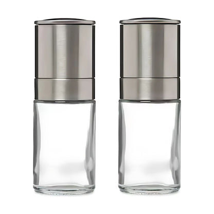 Pimientero Molino Pimienta Sal Acero Inoxidable Vidrio 2 Pzs