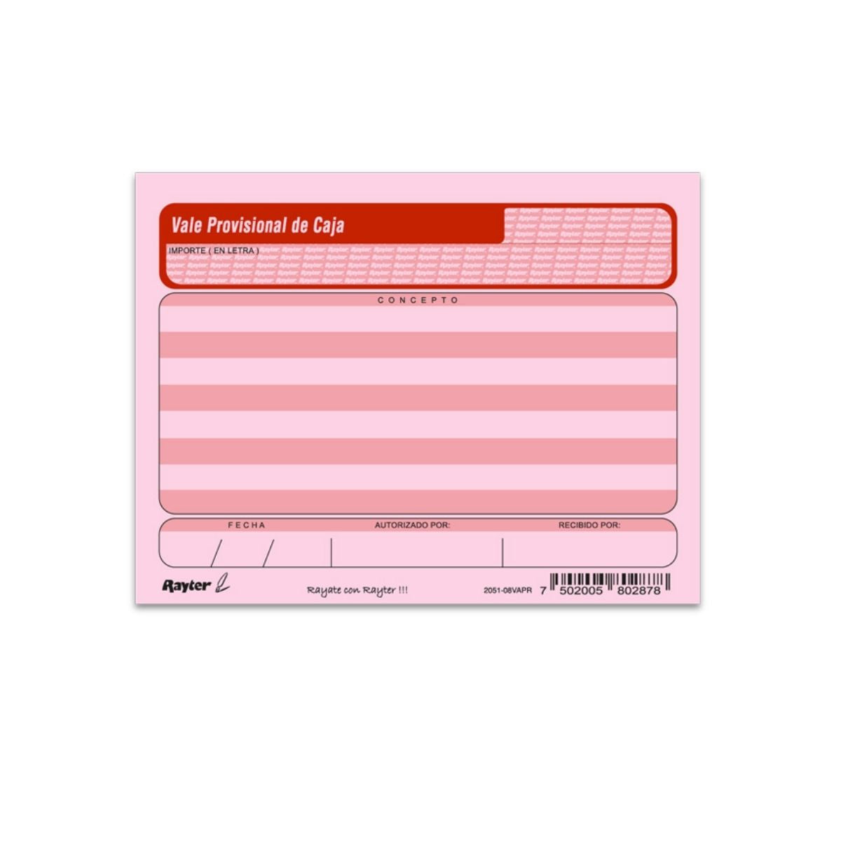 5 Blocks Vale Provisional Rosa Rayter 1/4 Hoja C/50h C/u