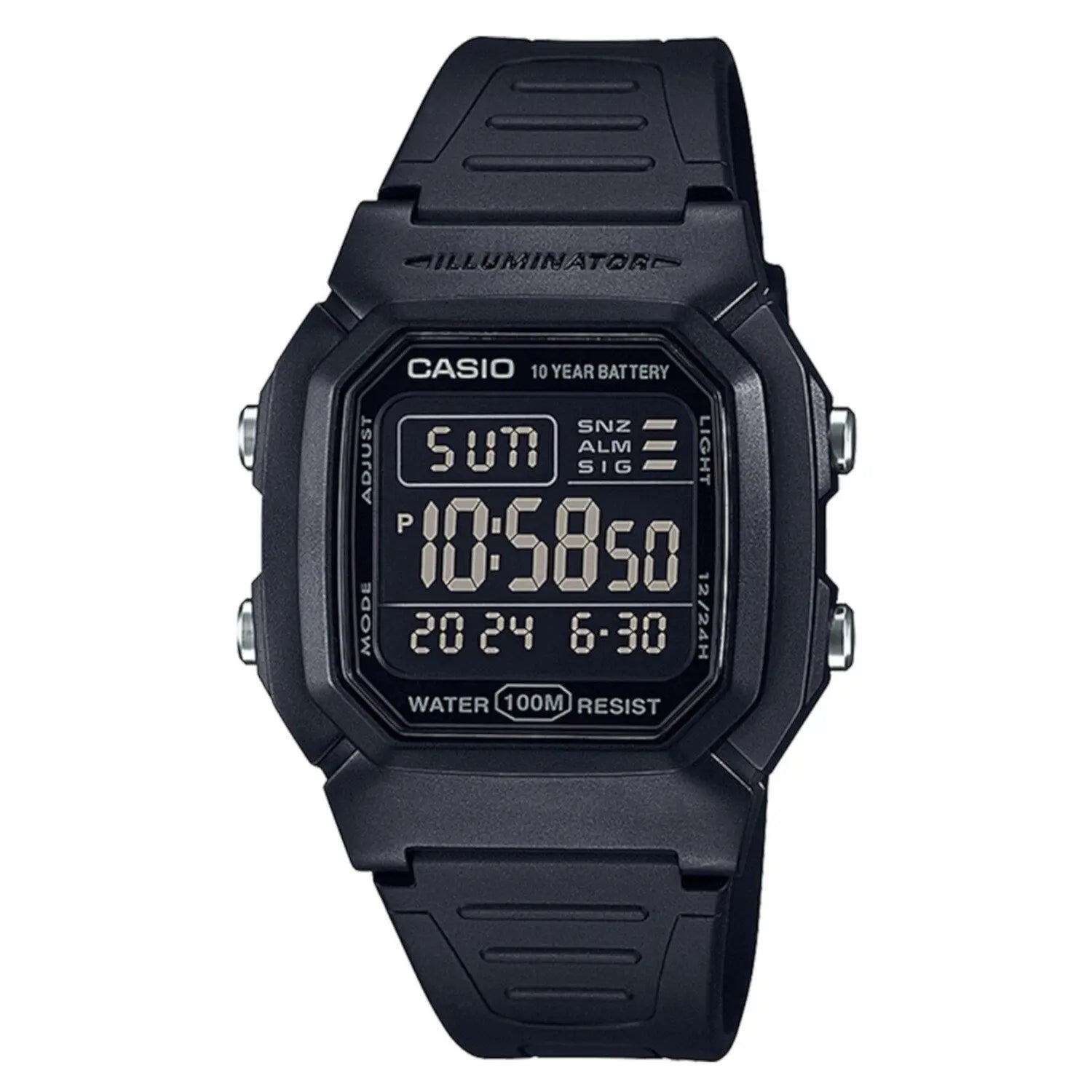 Reloj Casio Deportivo Digital Color Negro Alarma Sumergible - Casio