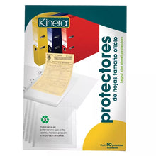 Protector Hoja Carpeta Tamaño Oficio Kinera Paquete 50 hojas