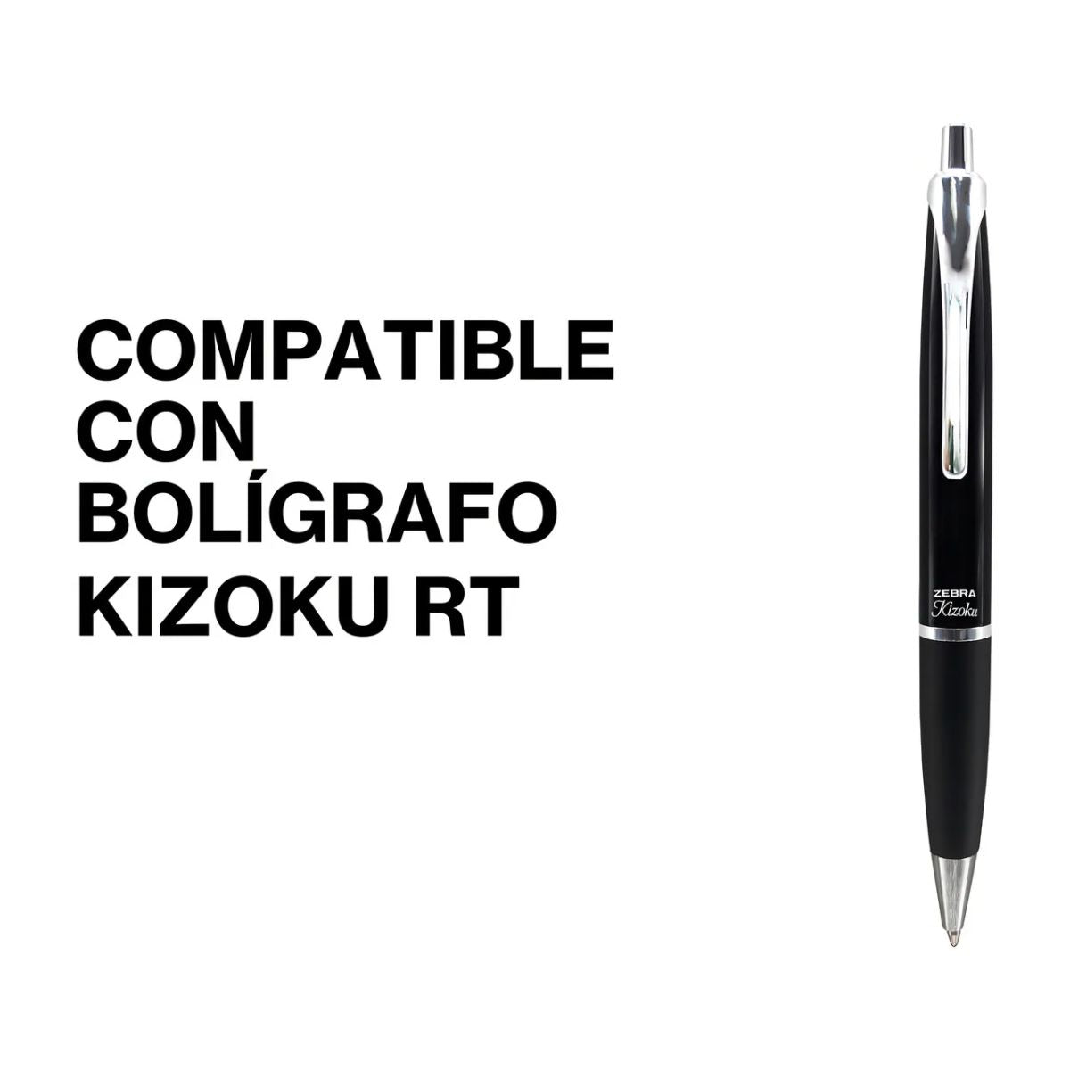 2 Piezas Repuesto Zebra Boligrafo Slide Kizoku Color Negro