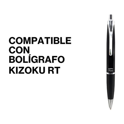 2 Piezas Repuesto Zebra Boligrafo Slide Kizoku Color Negro