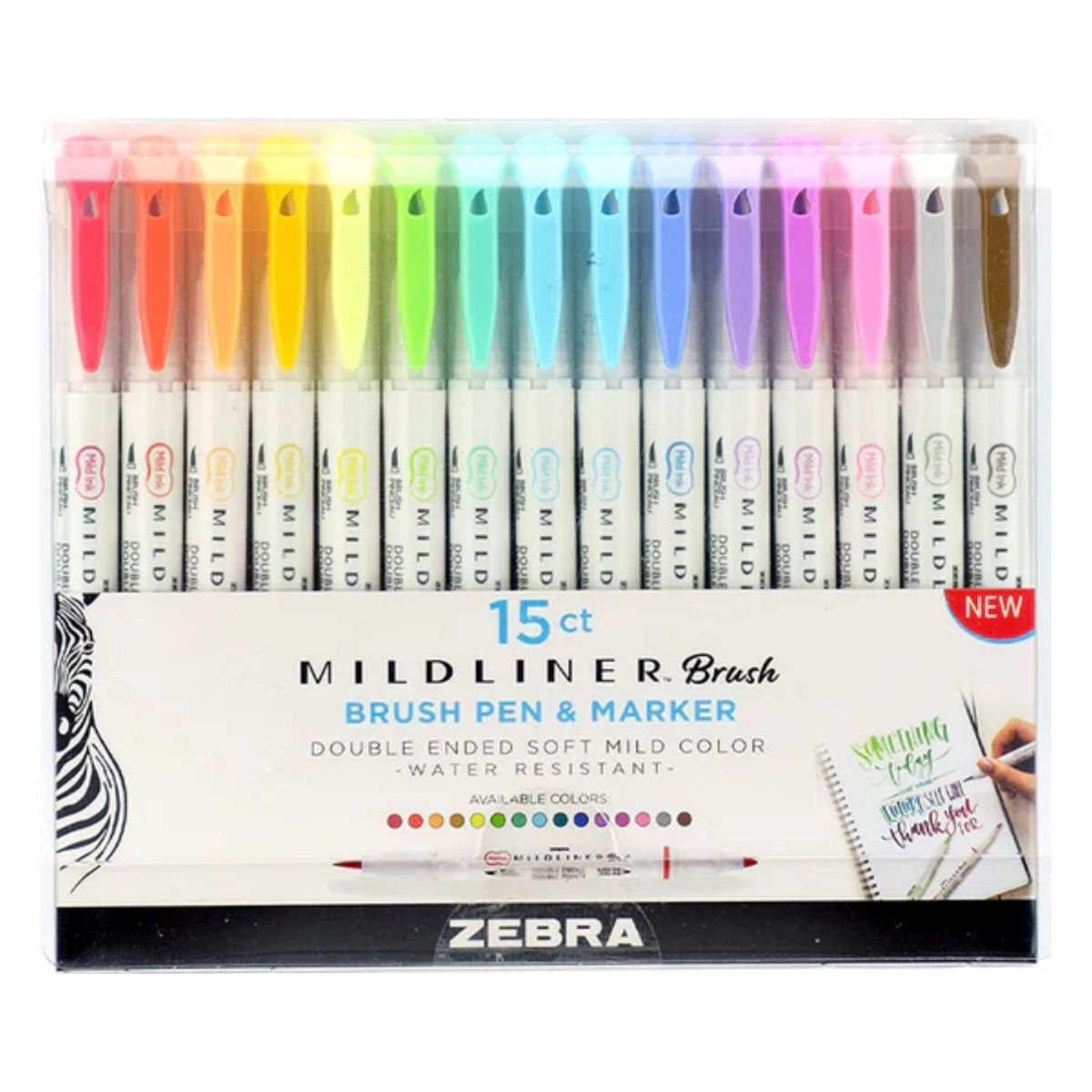 15 Marcadores Mildliner Brush Pen Zebra Doble Punta Pincel