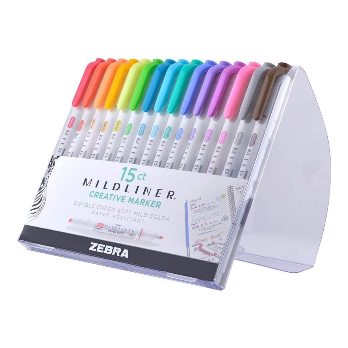 15 Marcadores Mildliner Brush Pen Zebra Doble Punta Pincel