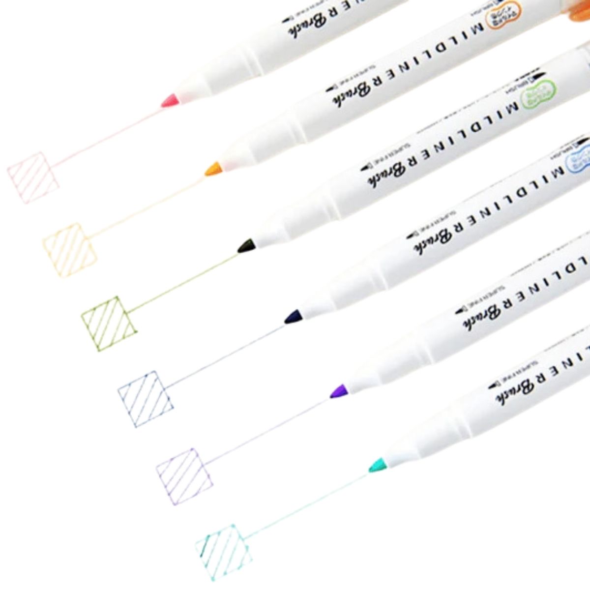 15 Marcadores Mildliner Brush Pen Zebra Doble Punta Pincel Zebra