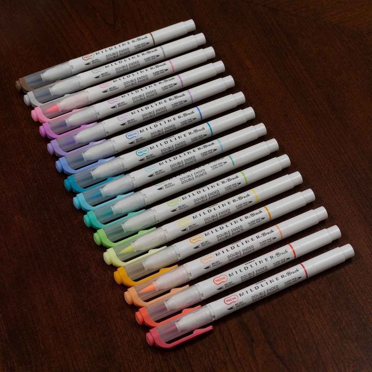 15 Marcadores Mildliner Brush Pen Zebra Doble Punta Pincel