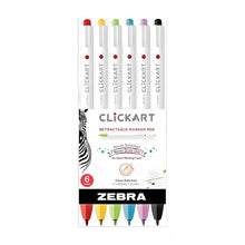 6 Marcadores Arte Clickart Zebra Punto Fino Multicolor