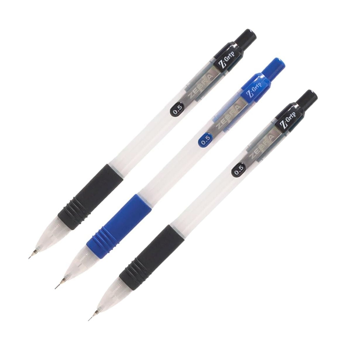 3 Lapiceros Portaminas Z Grip Zebra Retractil 0.5mm