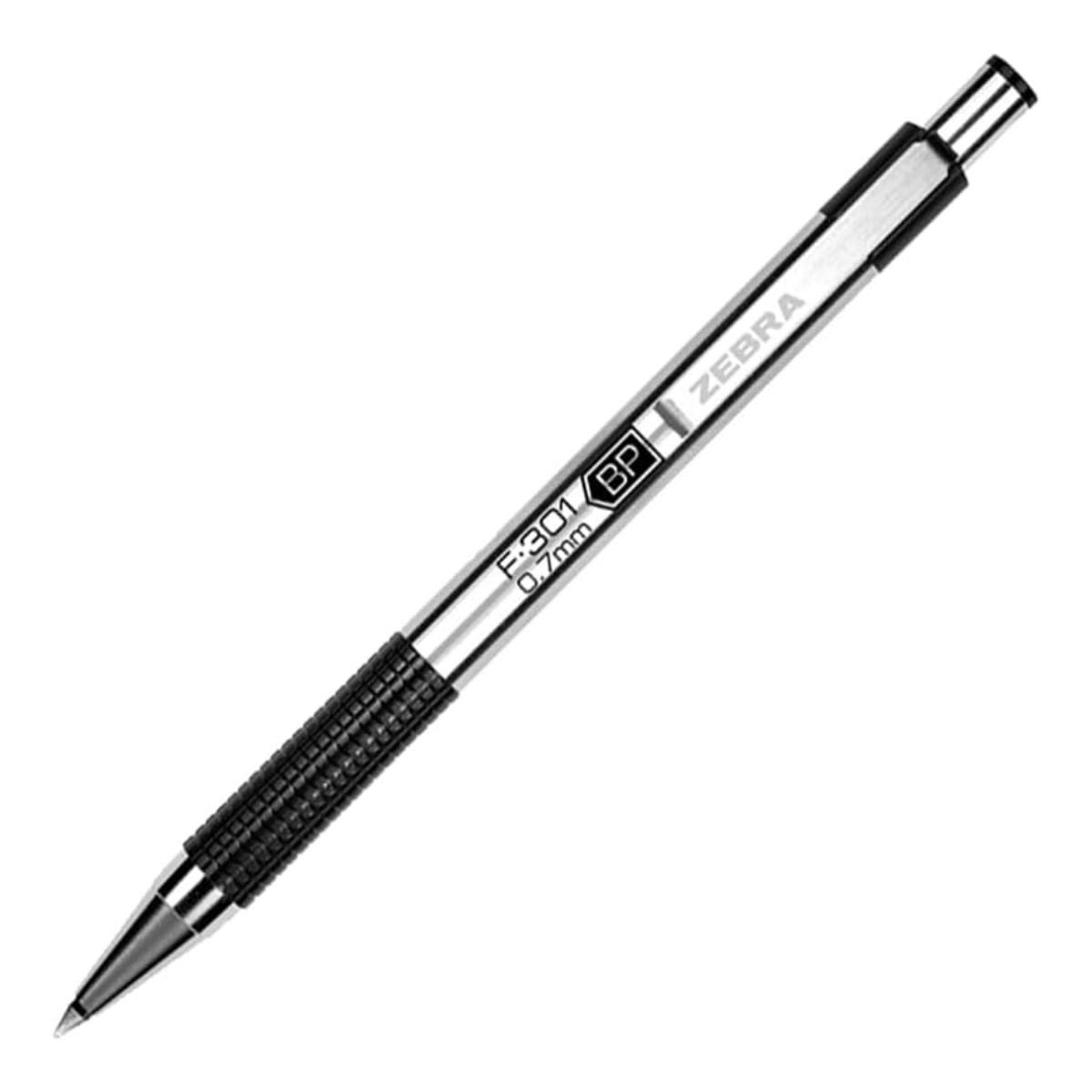 Boligrafo Retractil F-301 Zebra Punto Fino 0.7 Mm Negro