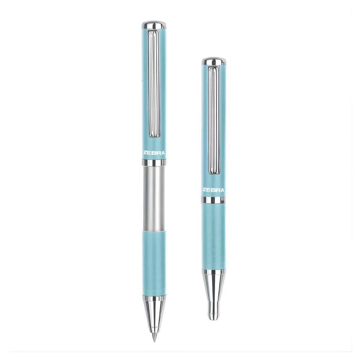 Pluma Slide Pen Zebra Punto Mediano Color Azul Claro