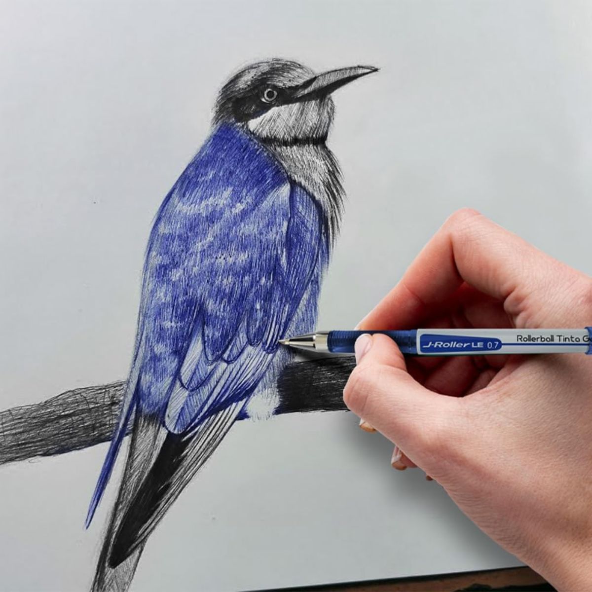 12 Boligrafos Gel J-roller Le Zebra Tinta Azul 0.7 Mm Zebra