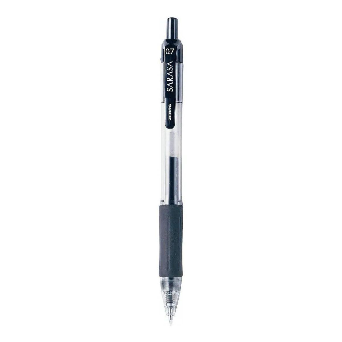 Bolígrafo Gel Secado Rápido Grip De Goma 0,7mm Zebra Blister Tinta Negro Exterior Negro