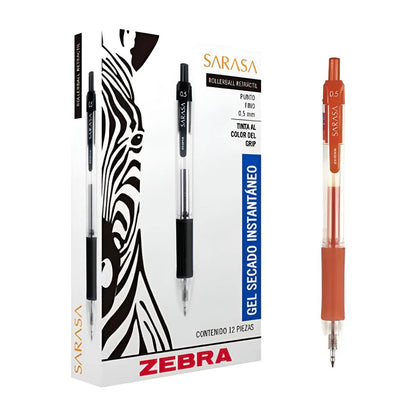 Boligrafo Zebra Sarasa Retractil 0.5mm Gel Rojo 12 Pieza /vc