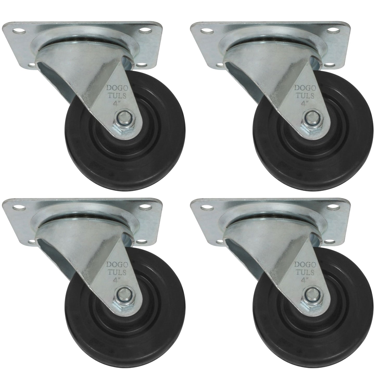 4pz Rodaja Hule Negro Dogotuls Giratoria 4" Buje