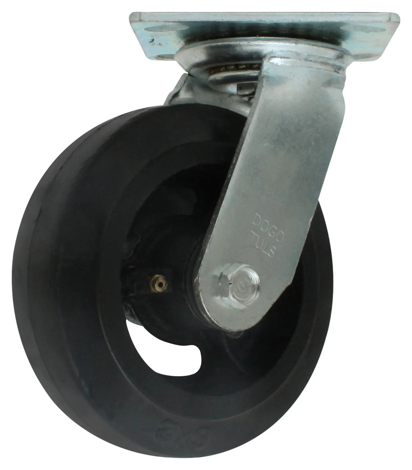 Rodaja Giratoria 6" Dogotuls Hule Negro, Uso Pesado - Dogotuls - vista lateral