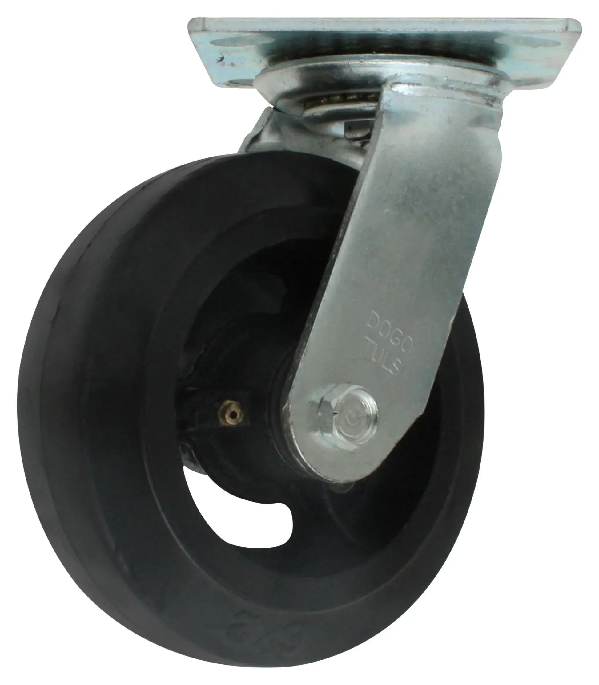 Rodaja Giratoria 6" Dogotuls Hule Negro, Uso Pesado - Dogotuls - vista lateral