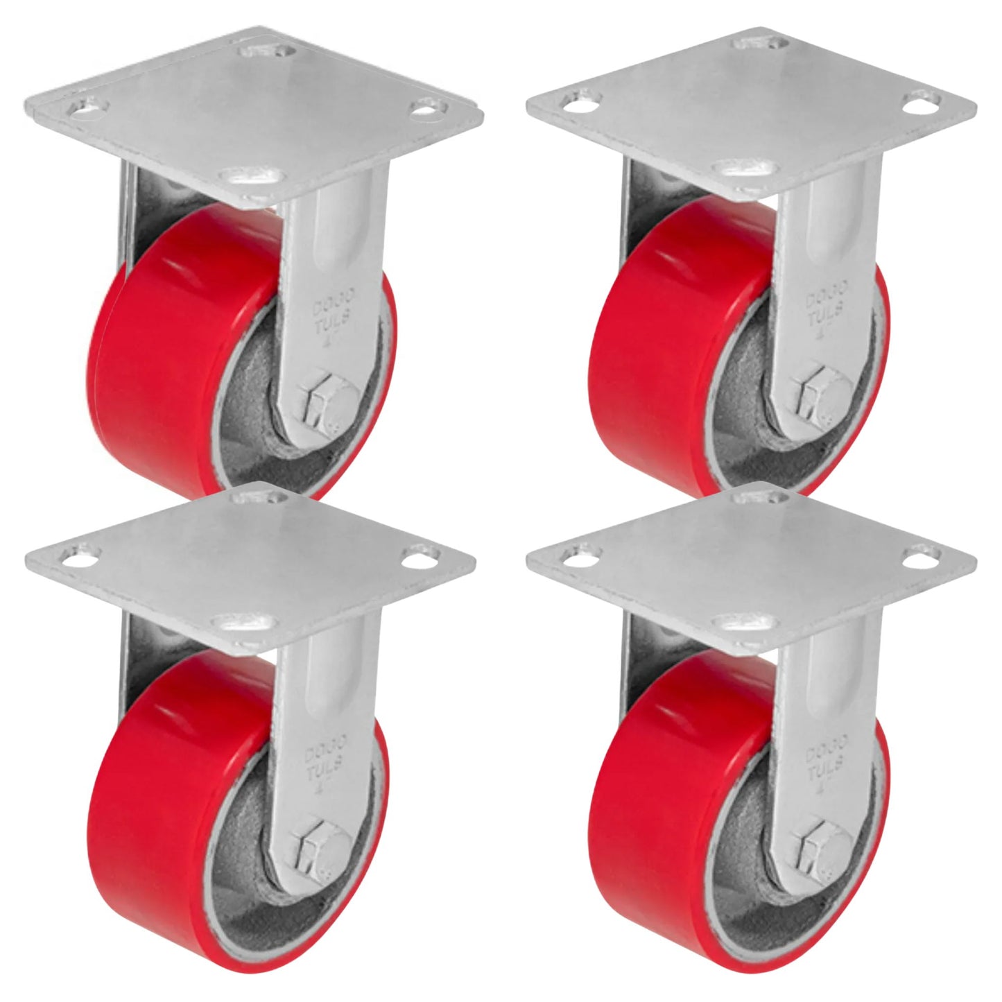 4pzs Rodaja Dogotuls Zf5058 Poliuretano Rojo Placa Fija 4 Rojo