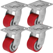 4pz Rodaja Fierro PU Dogotuls Rojo Giratorio 3"