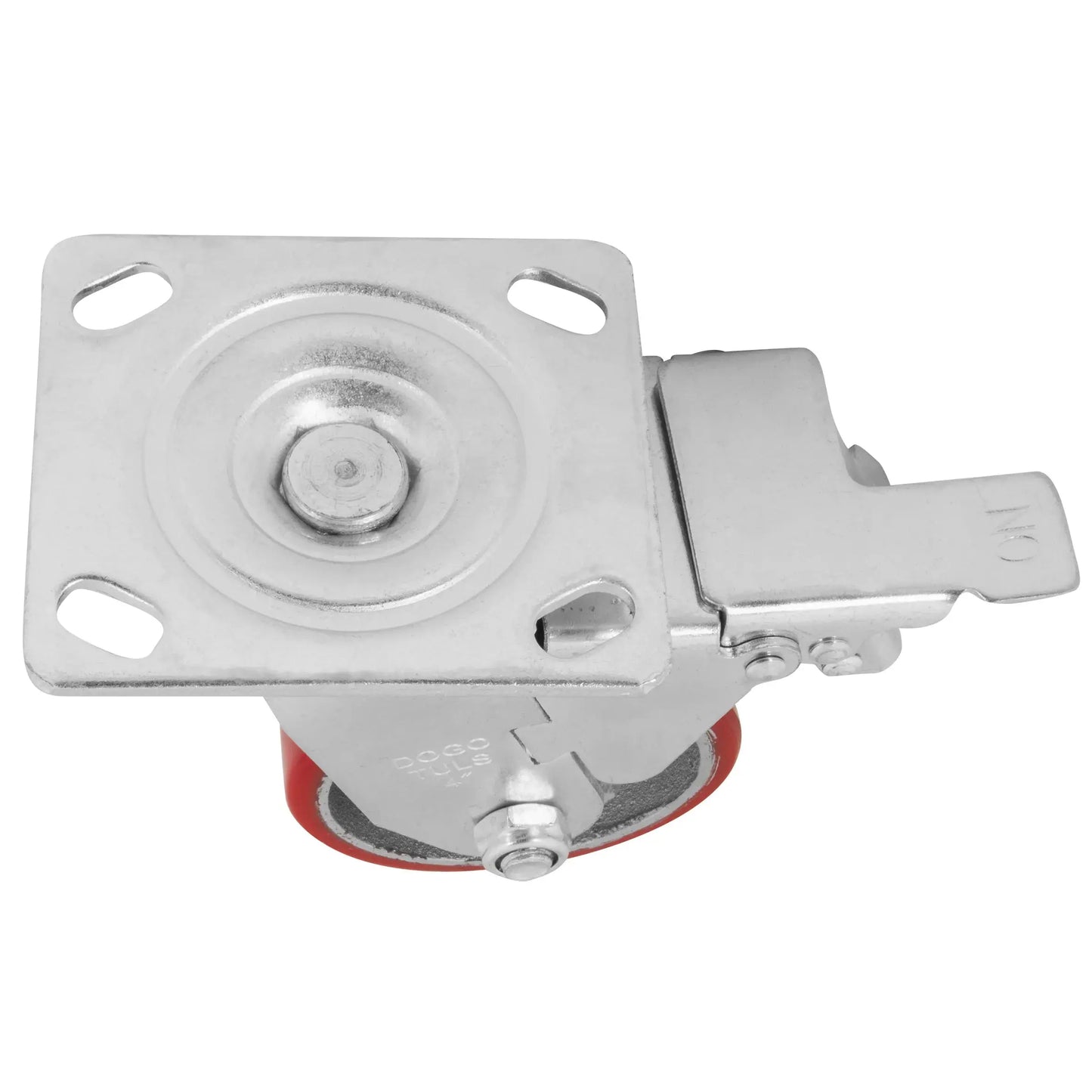 Rodaja Fierro PU Rojo 4" Dogotuls Giratoria con Freno - Dogotuls - empaque