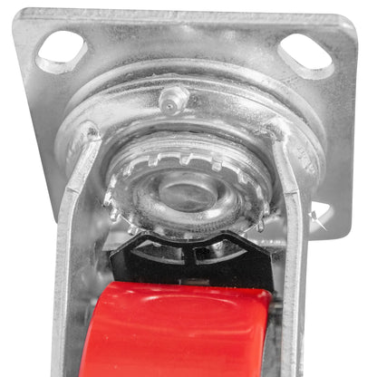 Rodaja Fierro PU Rojo 4" Dogotuls Giratoria con Freno - Dogotuls - accesorios