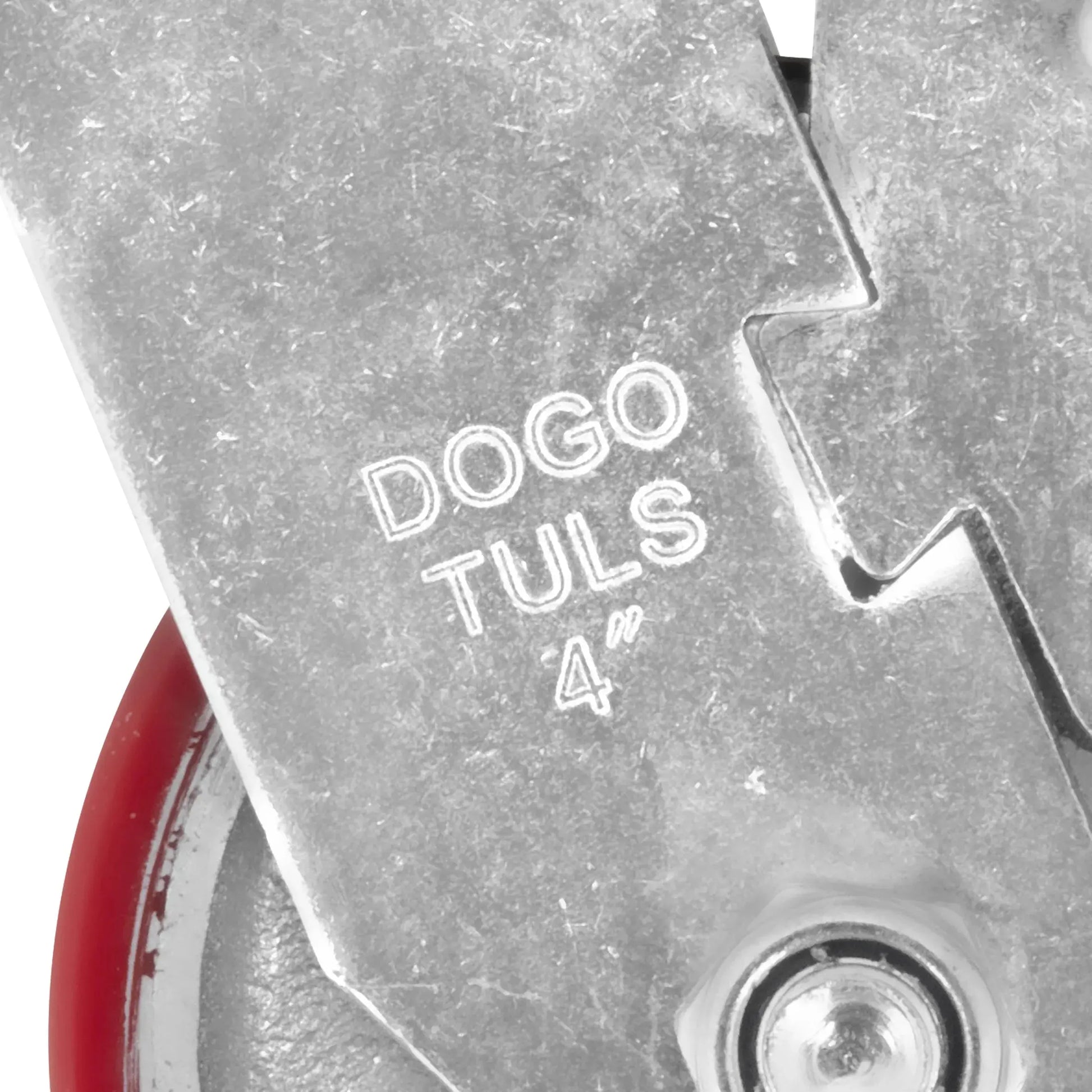 Rodaja Fierro PU Rojo 4" Dogotuls Giratoria con Freno - Dogotuls - detalle