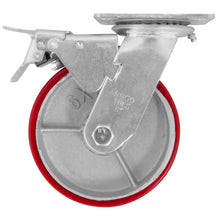 Rodaja Fierro PU Rojo 6" Dogotuls Giratoria con Freno