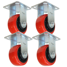 4pz Rodaja PP Negro Y PU Rojo Dogotuls Fija 4"