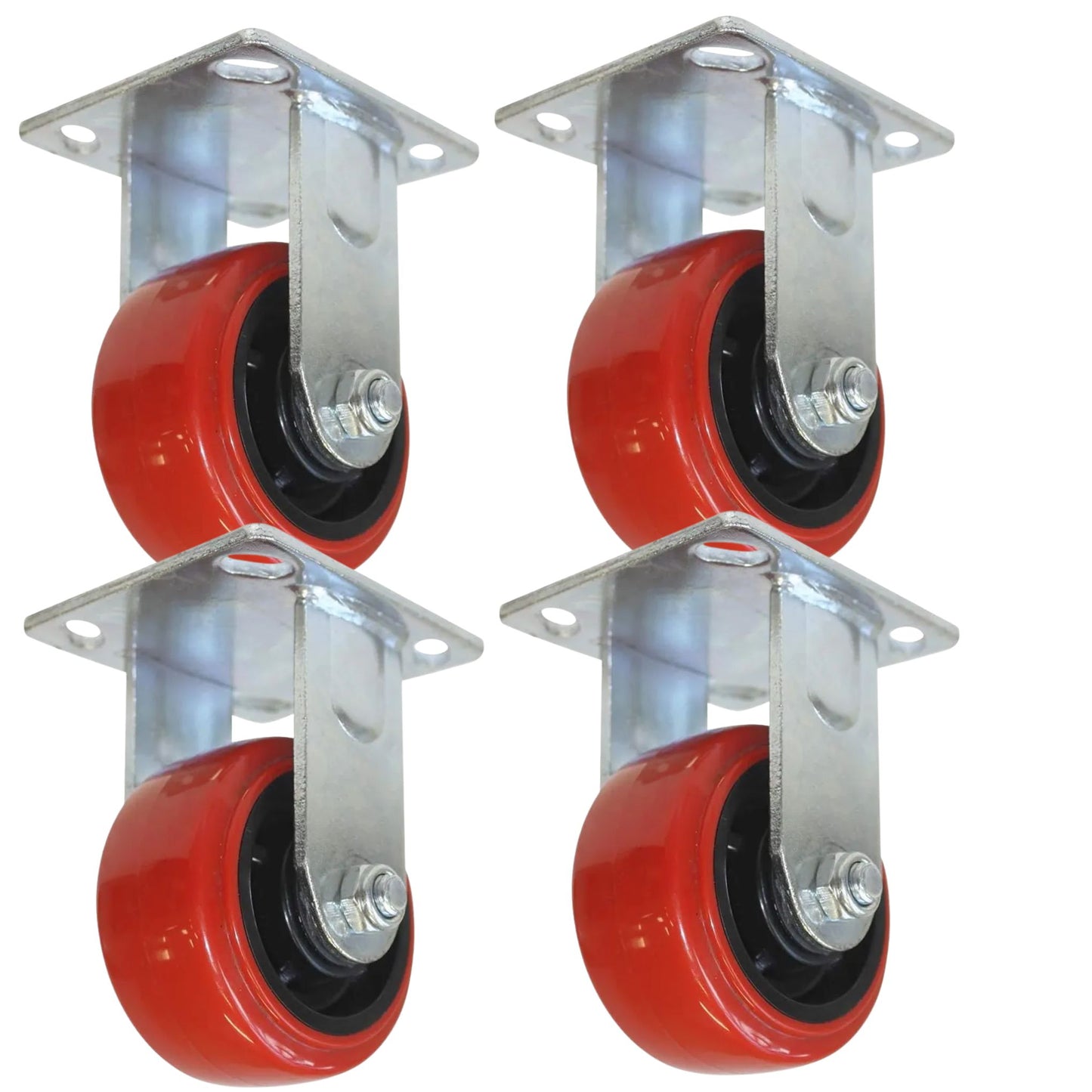 Rodaja PP Negro Y PU Rojo Dogotuls  Fija 6" Rueda Llanta