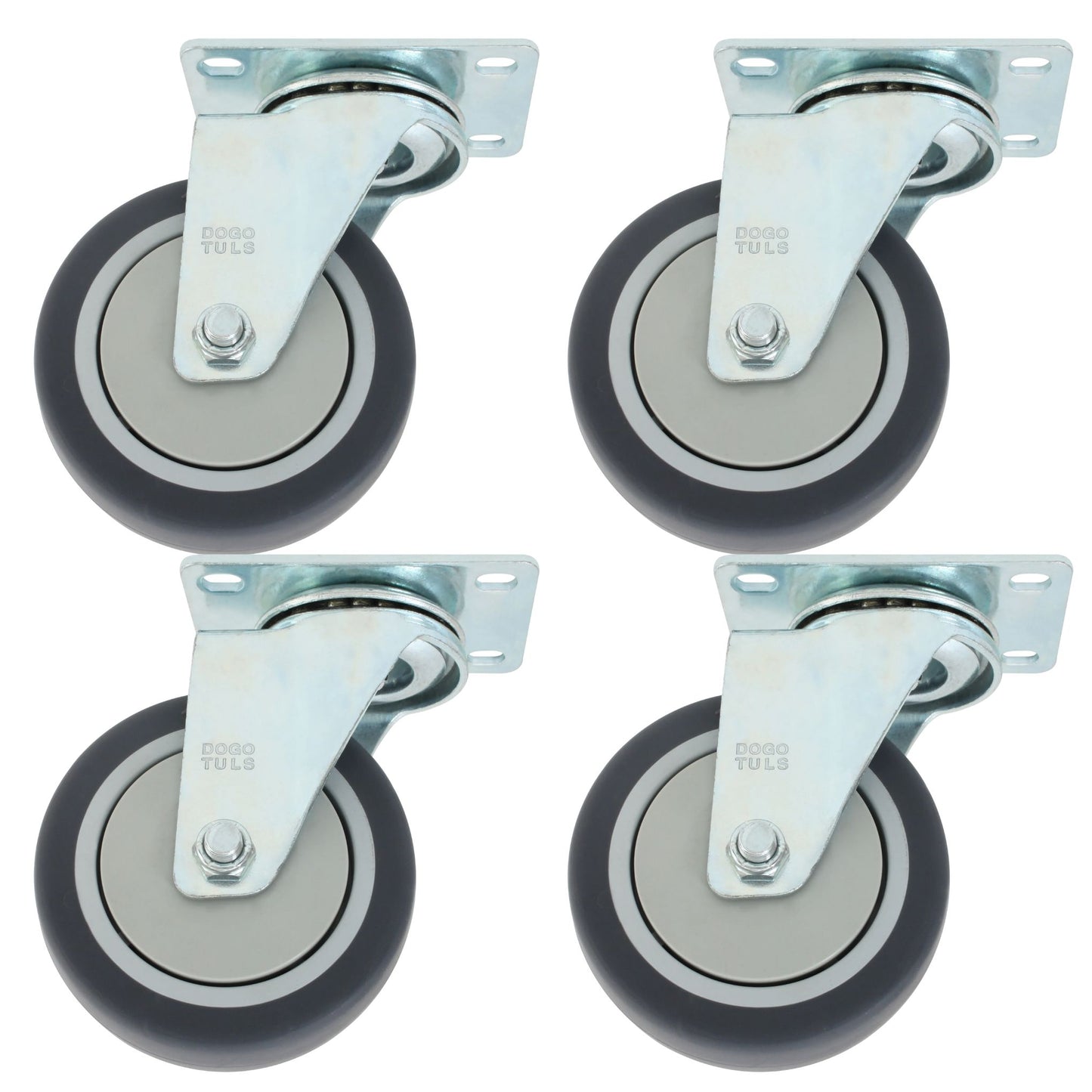 4pz Rodaja PP Y TPR Dogotuls Gris Giratoria 4"