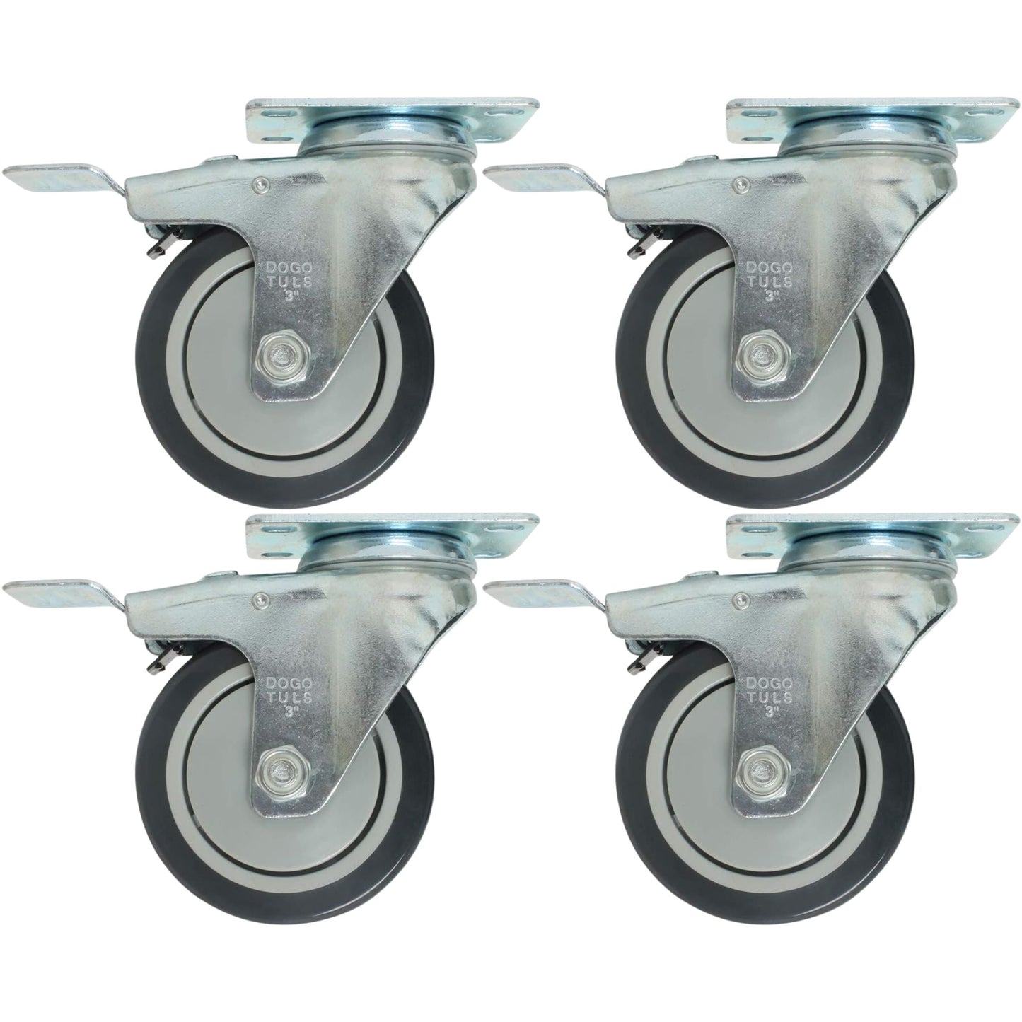 4pz Rodaja PP Y PU Dogotuls Giratoria Freno 3"