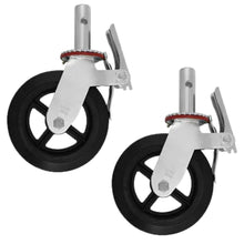 2pz Rodaja Andamio Dogotuls Hule Fierro Giratoria Freno 8"