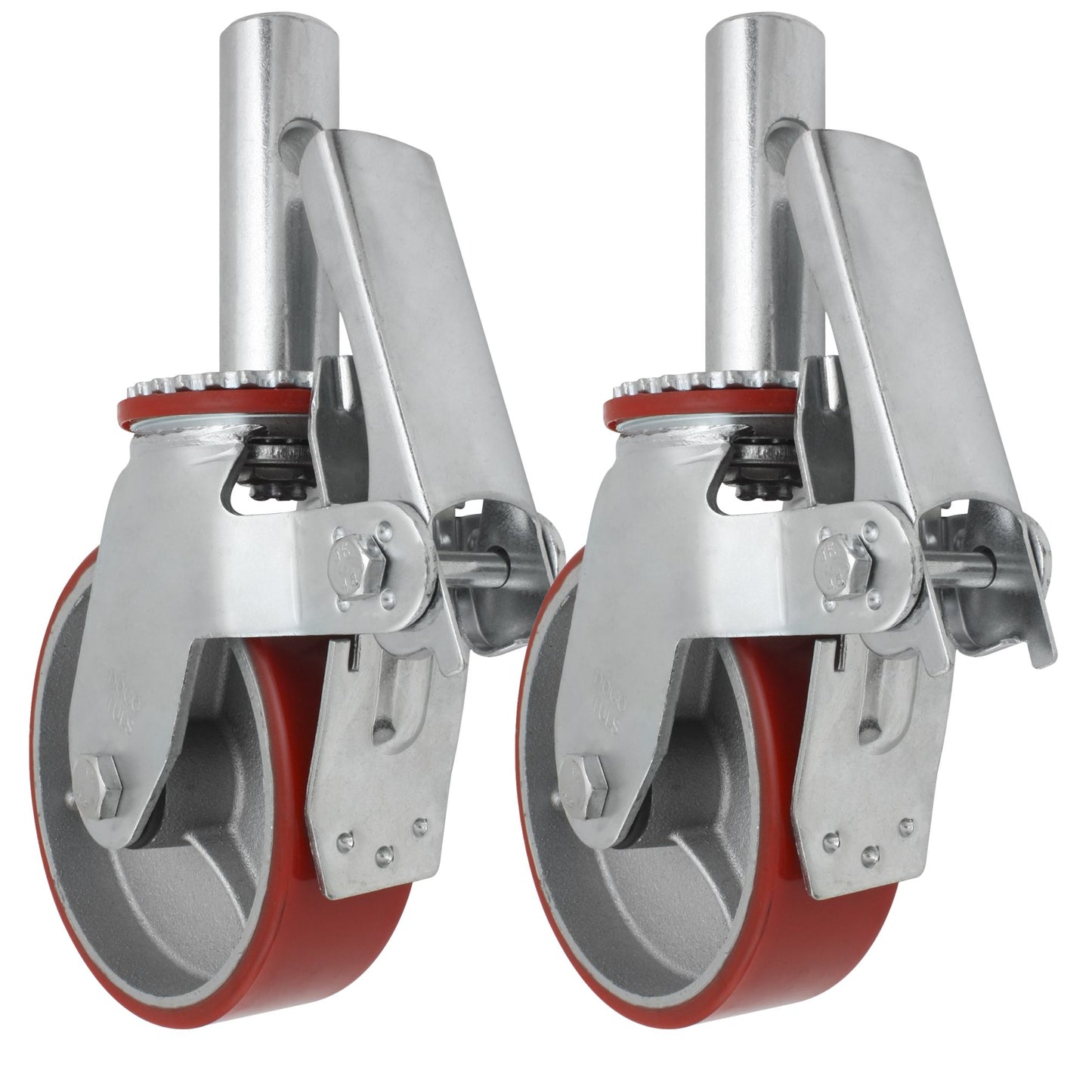 2pz Rodaja Andamio Dogotuls Fierro y PU Giratoria Freno 6"