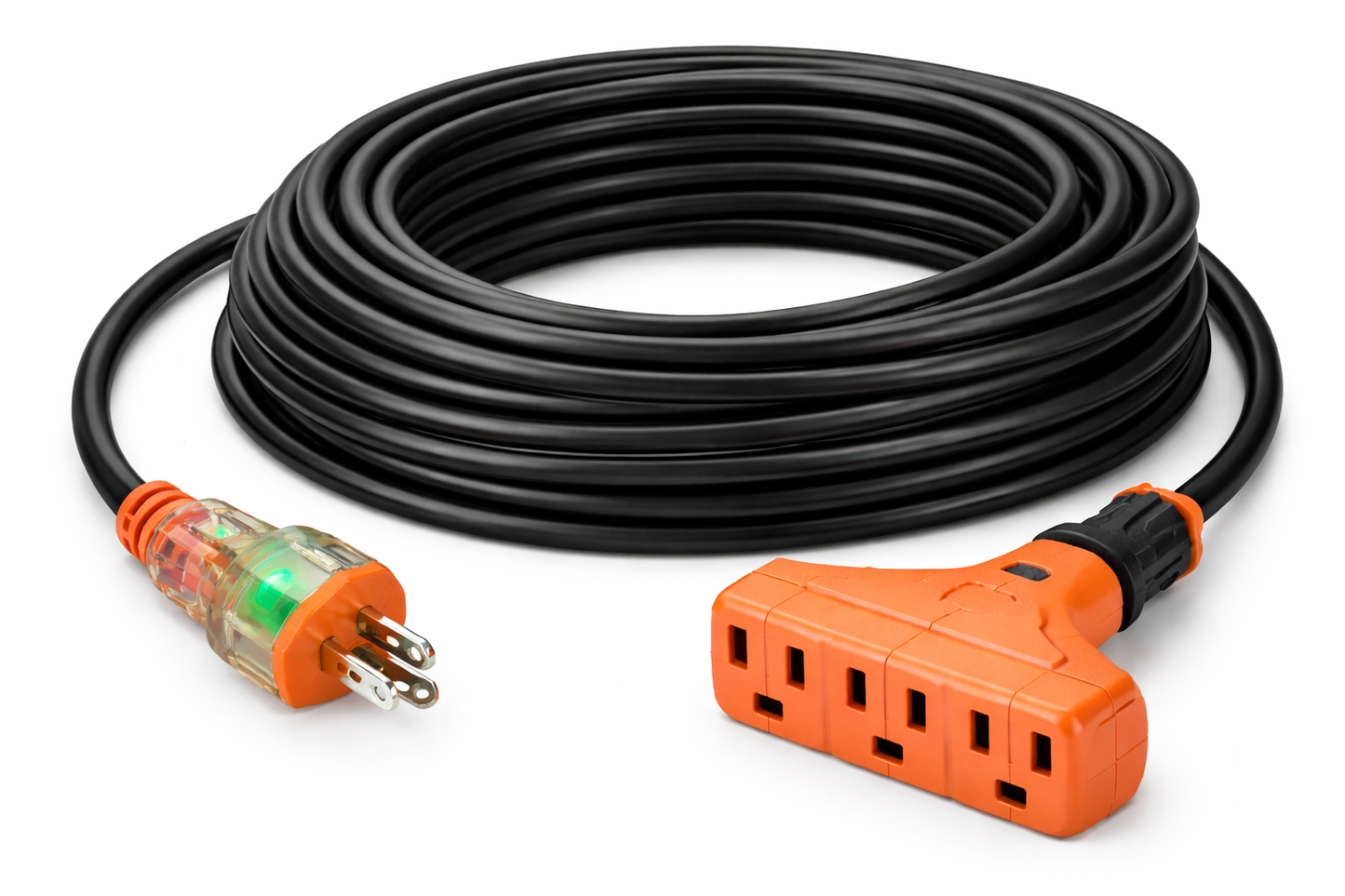 Extensión De Uso Rudo Con Enchufe Iluminado 13X14 Awg 15 M