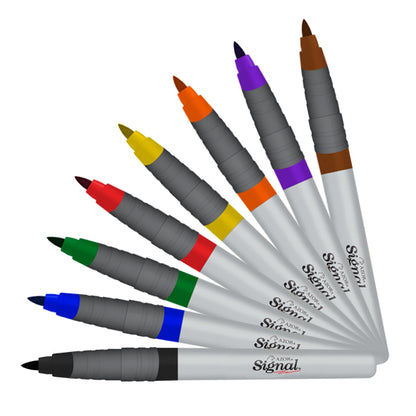 Marcadores Azor Permanente Signal Fino Punta Bala 12 Piezas Elegir Color