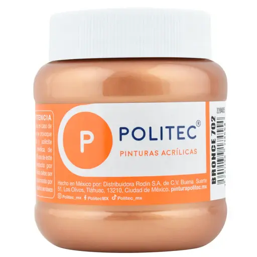 Pintura Metálica Acrílica Mate Politec 250ml Elegir Color Politec