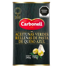 Aceitunas Verdes Rellenas de Queso Azul 340g - Deoleo - vista lateral
